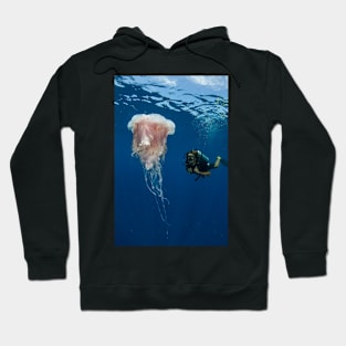 Samran site jellyfish and diver Hoodie